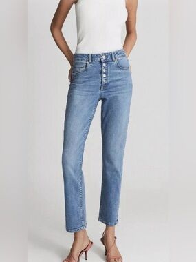Reiss Bailey Straight Leg Ankle Cropped  Length Jeans